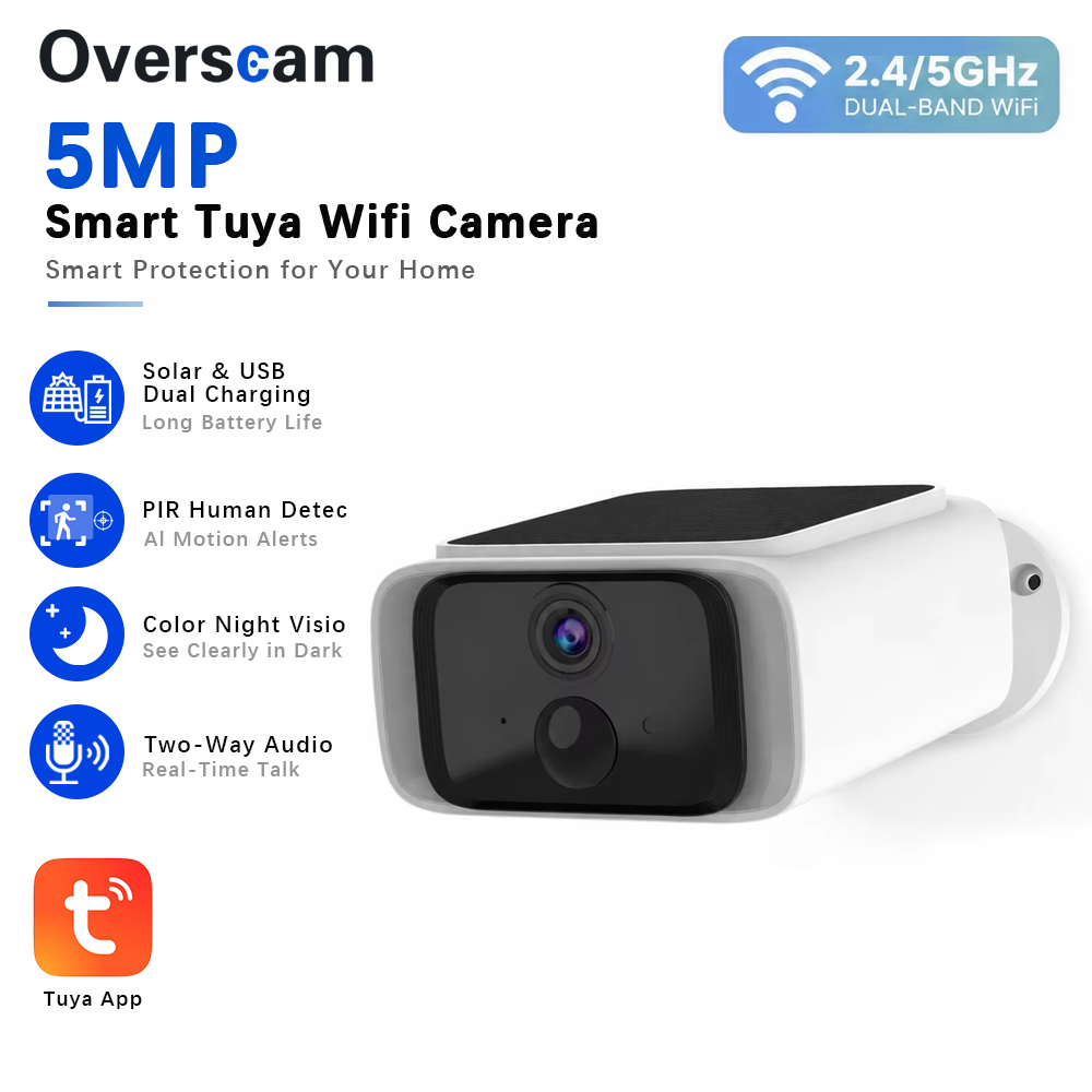 Home Security Wireless Cameras - Tuya 5MP Solar Security Camera Wireless