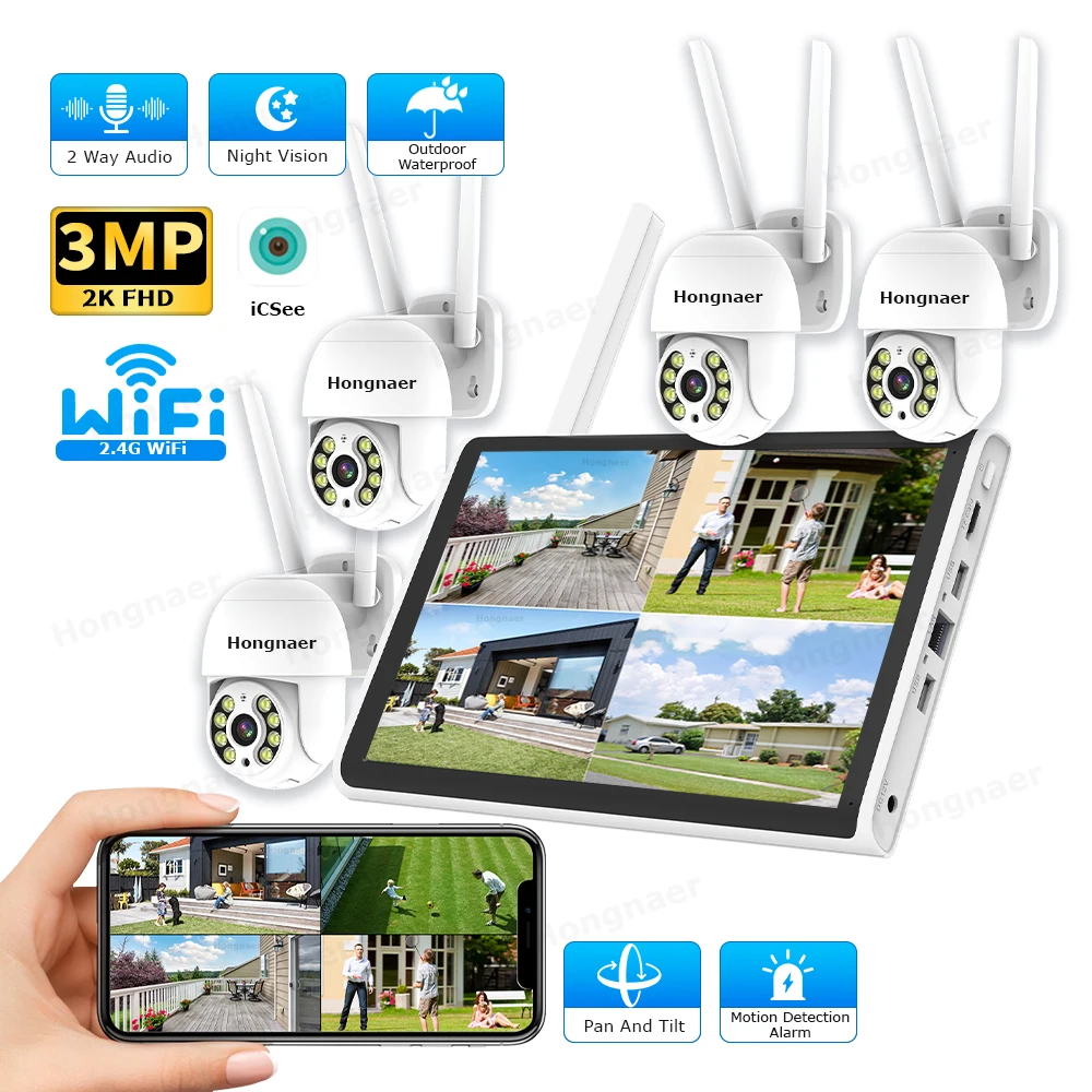 2026 Hongnaer 3MP 4 Channel Wi - đánh giá và giá Home Security Wireless Cameras