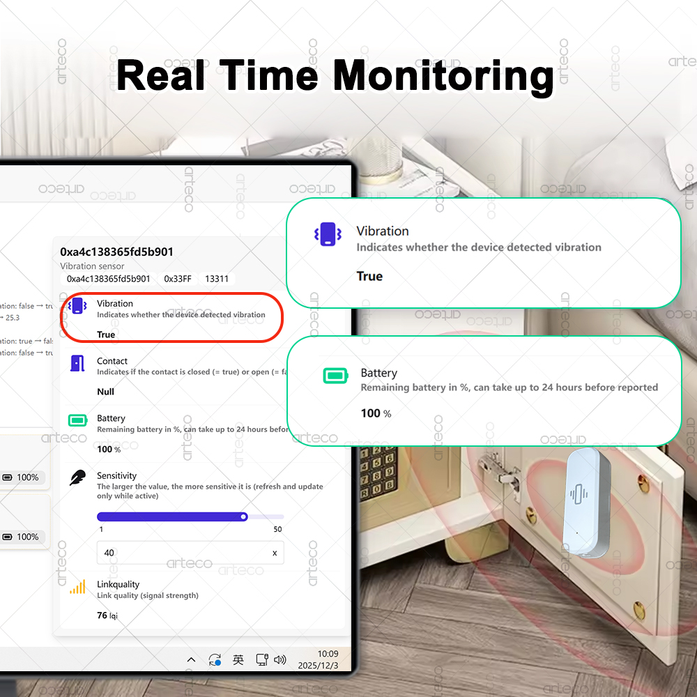 Smart ZigBee 3.0 Vibration Sen - đánh giá và giá Home Security With Alarm