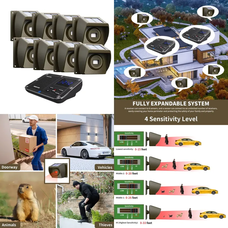 Outdoor Solar - Powered Wirele - đánh giá và giá Home Security With Alarm